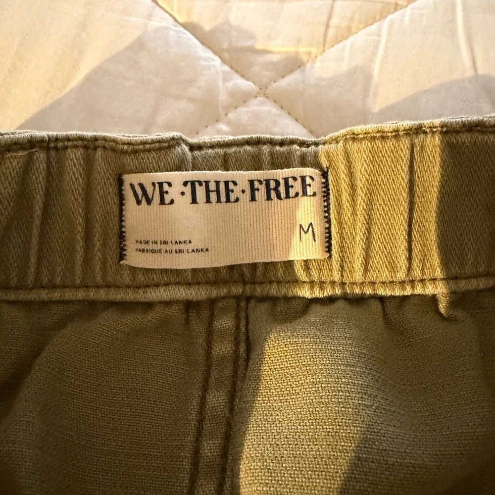 Olive Green Free People Denim We The Free  Cinched Cargo Jeans Women’s Medium - Picture 3 of 13